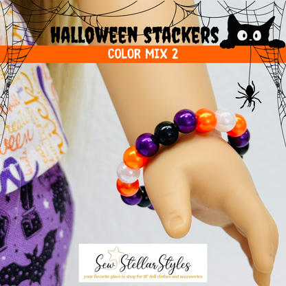 Halloween Stackers - Beaded Bracelets for Dolls