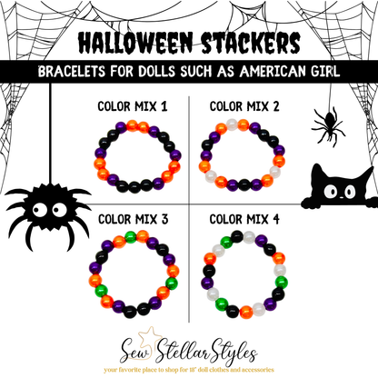 Halloween Stackers - Beaded Bracelets for Dolls
