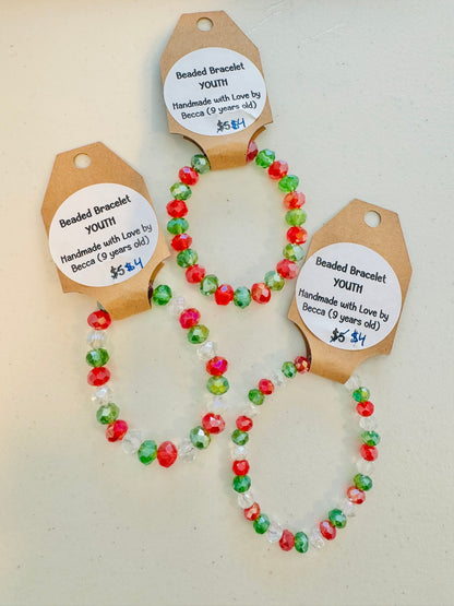 Youth Beaded Bracelets Made by Becca - Christmas Series | CLEARANCE