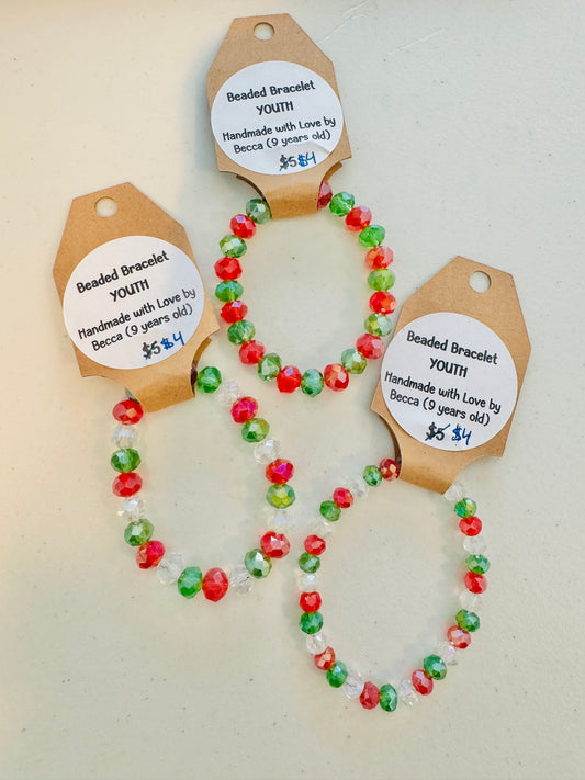 Youth Beaded Bracelets Made by Becca - Christmas Series | CLEARANCE