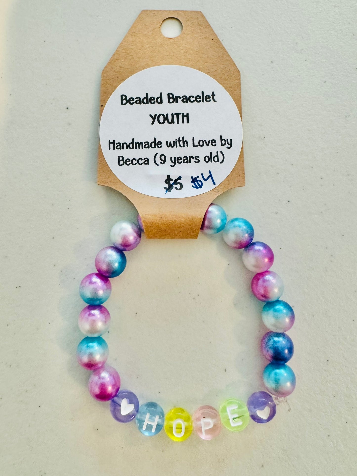Youth Beaded Bracelets Made by Becca - Mermaid Pearl Affirmations Series | CLEARANCE