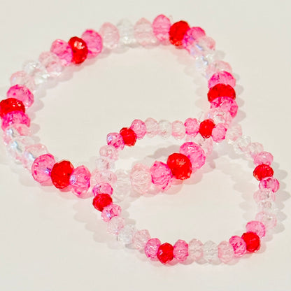 Beaded Bracelet Matching Set - Valentine's Day Version 1