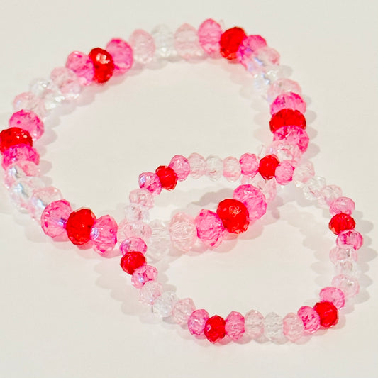 Beaded Bracelet Matching Set - Valentine's Day Version 1
