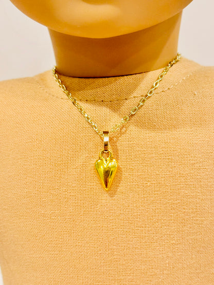 Doll Charm Necklace - Gold Tiny Heart