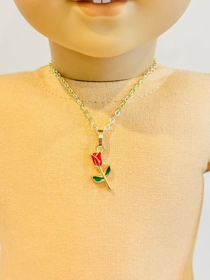 Golden Rose Charm Necklaces - Matching Set (Made to Order)