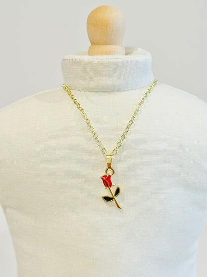 Golden Rose Charm Necklaces - Matching Set (Made to Order)