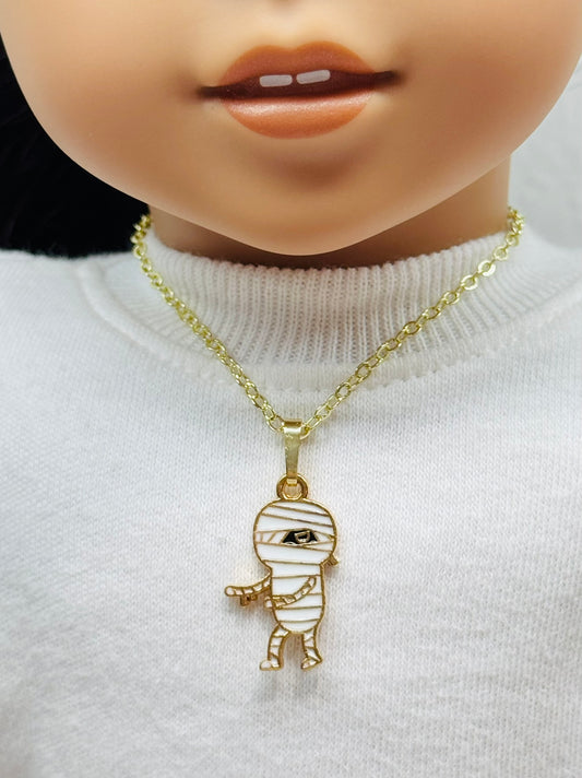 🪤🧻 Mummy Macarena Halloween Necklace for Dolls