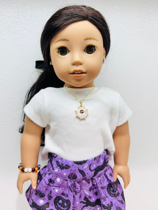 🕸️ Web of Wonder Halloween Necklace for Dolls