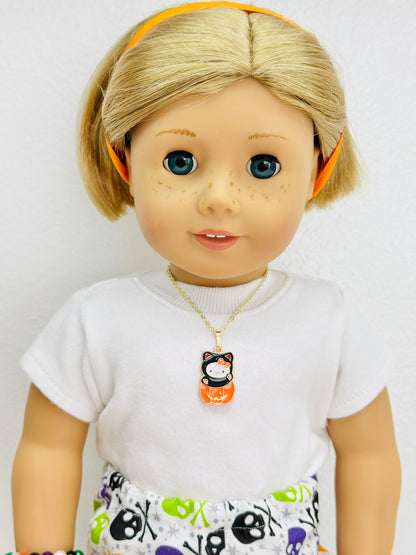 Hello Kitty Boo-tique Halloween Necklace for Dolls - Pumpkin Purrfection