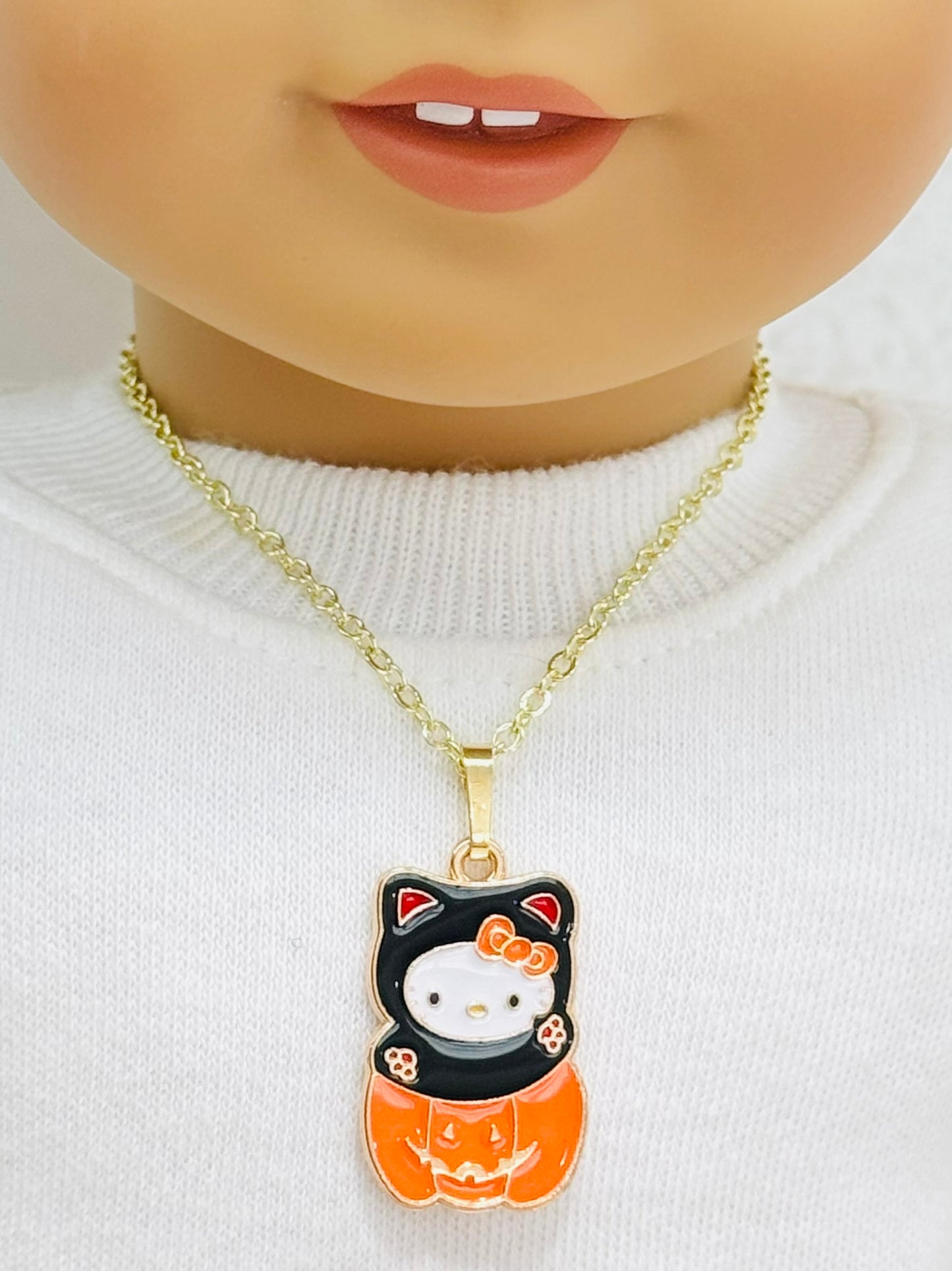 Hello Kitty Boo-tique Halloween Necklace for Dolls - Pumpkin Purrfection