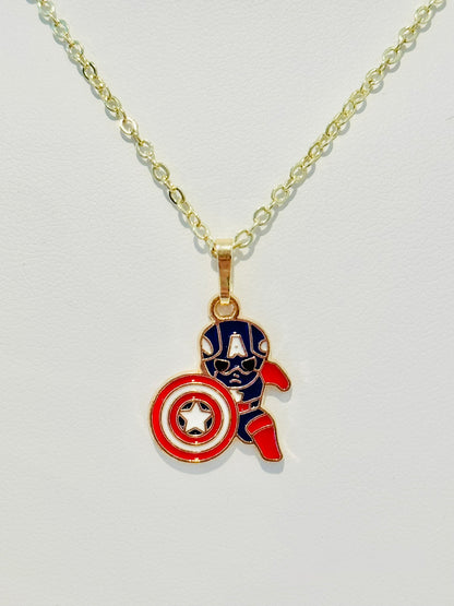 LIMITED EDITION Charm Necklace Set - Fourth of July Series 1 for Girls/BFFs: S.H.I.E.L.D. Chick