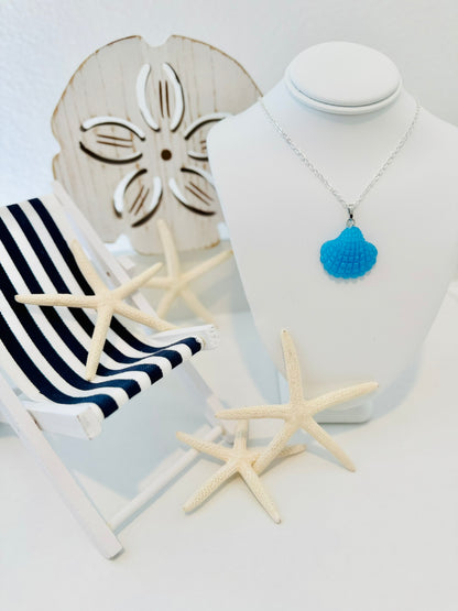 Glittery Blue Shell Necklace | Splash & Sparkle: Summer '25 Youth Accessories Collection