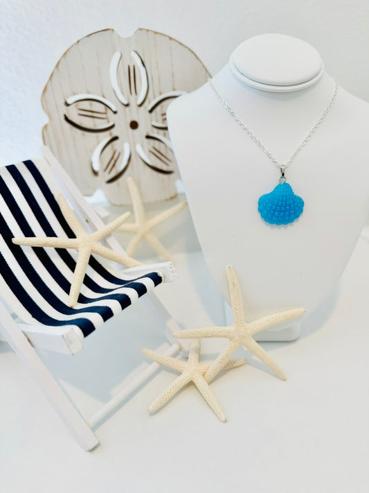 Glittery Blue Shell Necklace | Splash & Sparkle: Summer '25 Youth Accessories Collection