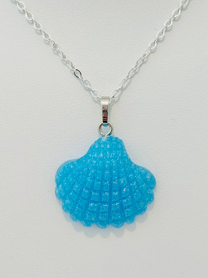 Glittery Blue Shell Necklace | Splash & Sparkle: Summer '25 Youth Accessories Collection