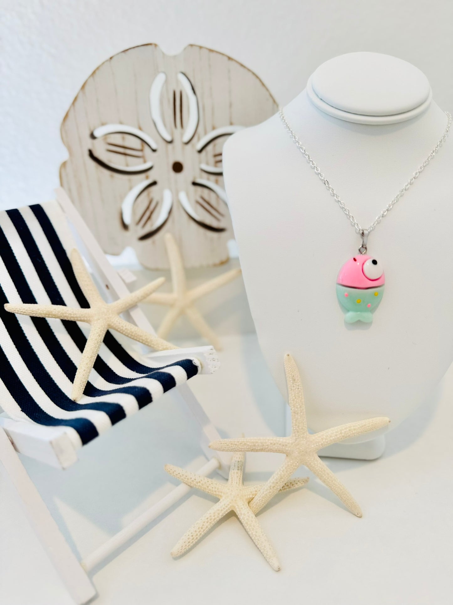 SEW Cute Pastel Fish Necklace | Splash & Sparkle: Summer '25 Youth Accessories Collection
