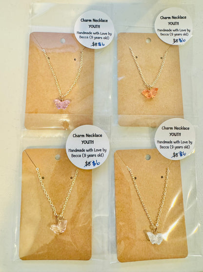 Youth Charm Necklaces - Made by Becca Butterfly Series | CLEARANCE