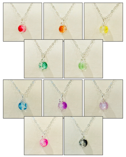 Crackled Glass Charm Necklace