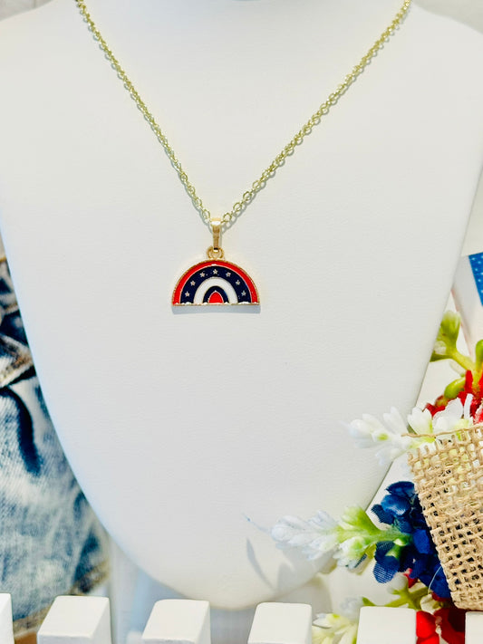 LIMITED EDITION Charm Necklace Set - Fourth of July Series 2 for Girls & Dolls: All-American Rainbow