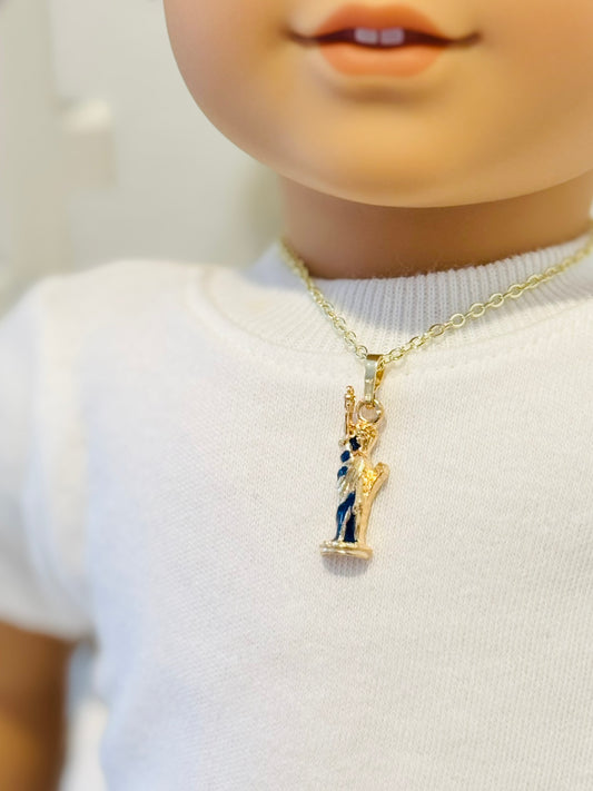 LIMITED EDITION Charm Necklace Set - Fourth of July Series 2 for Girls & Dolls: Lady Liberty