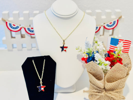 LIMITED EDITION Charm Necklace Set - Fourth of July Series 2 for Girls & Dolls: Star-Spangled Version 1
