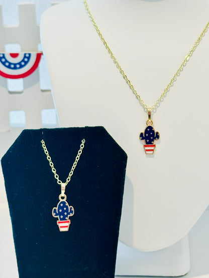 LIMITED EDITION Charm Necklace Set - Fourth of July Series 2 for Girls & Dolls: Stars, Stripes, & Spikes