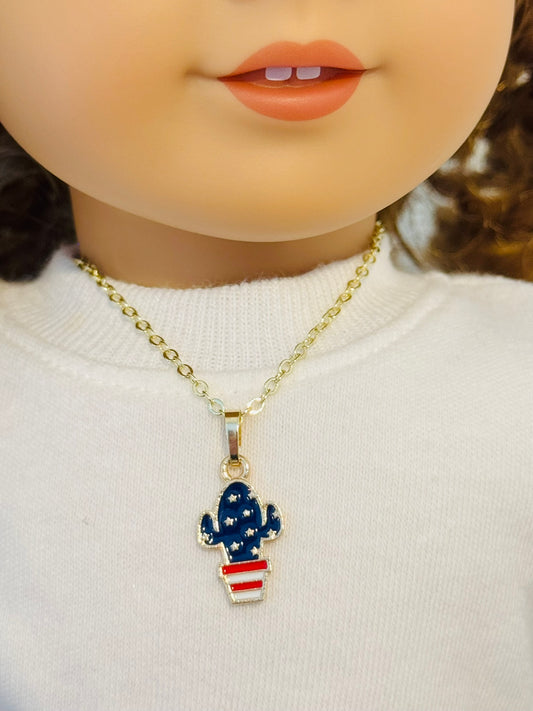 LIMITED EDITION Charm Necklace Set - Fourth of July Series 2 for Girls & Dolls: Stars, Stripes, & Spikes