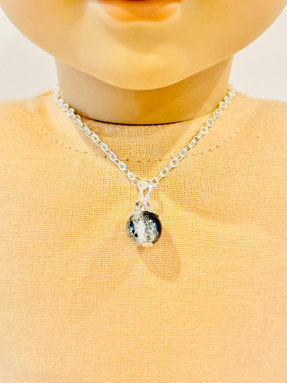 Crackled Glass Charm Necklace