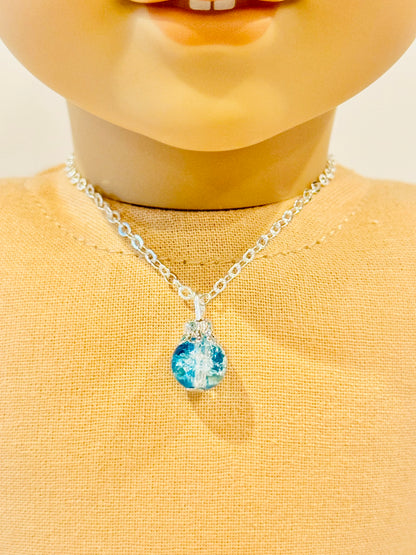 Crackled Glass Charm Necklace