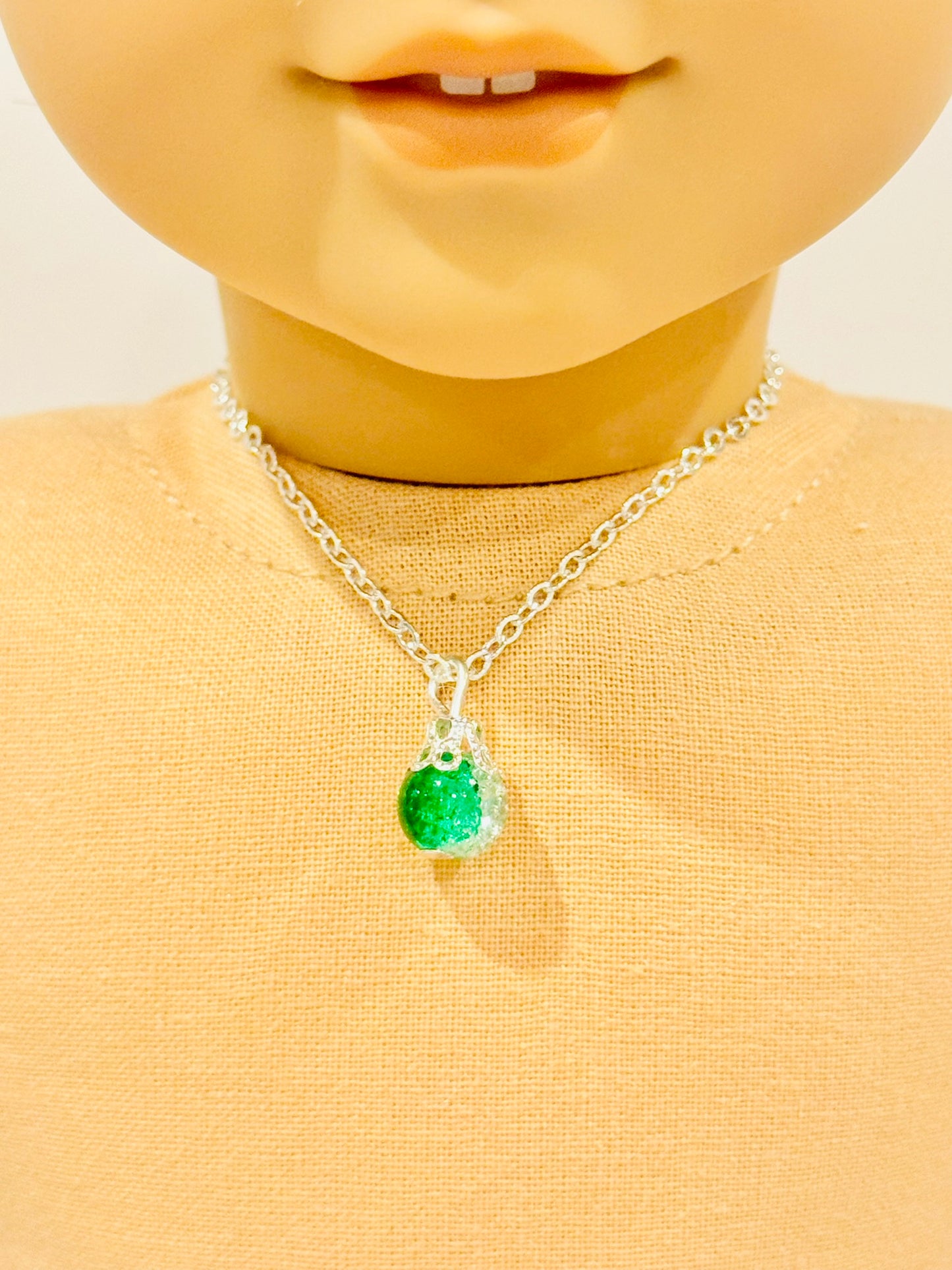 Crackled Glass Charm Necklace