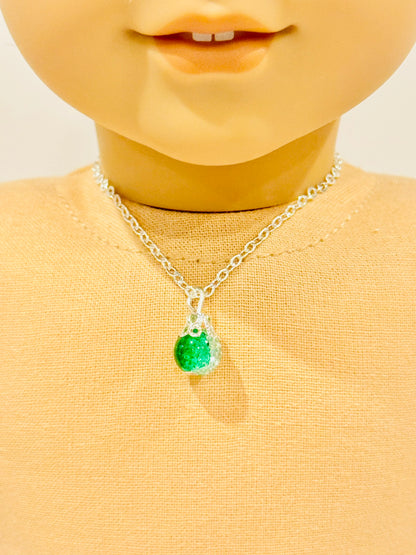 Crackled Glass Charm Necklace