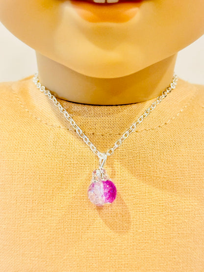Crackled Glass Charm Necklace