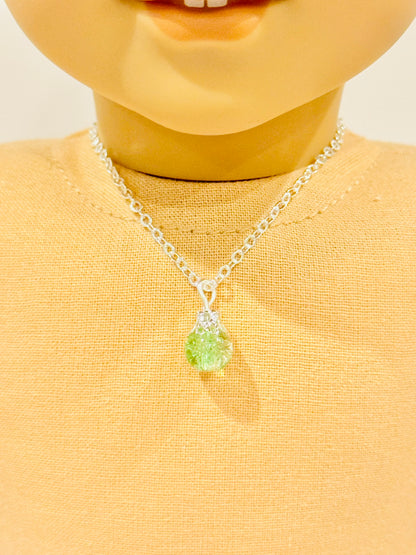Crackled Glass Charm Necklace