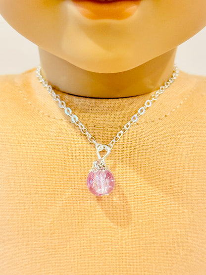 Crackled Glass Charm Necklace