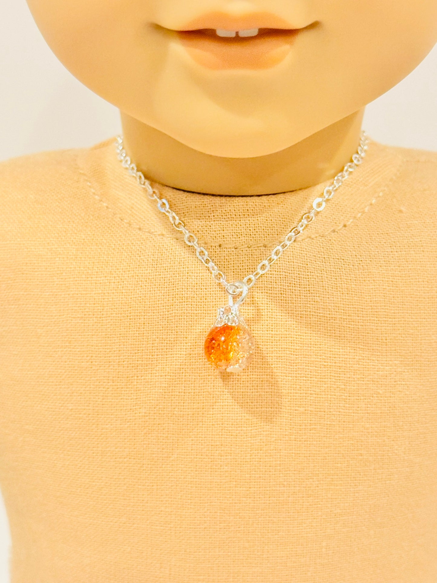 Crackled Glass Charm Necklace
