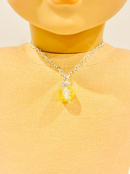 Crackled Glass Charm Necklace