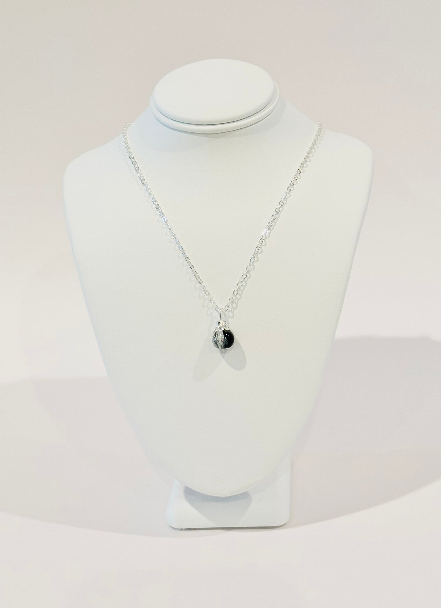 Crackled Glass Charm Necklace