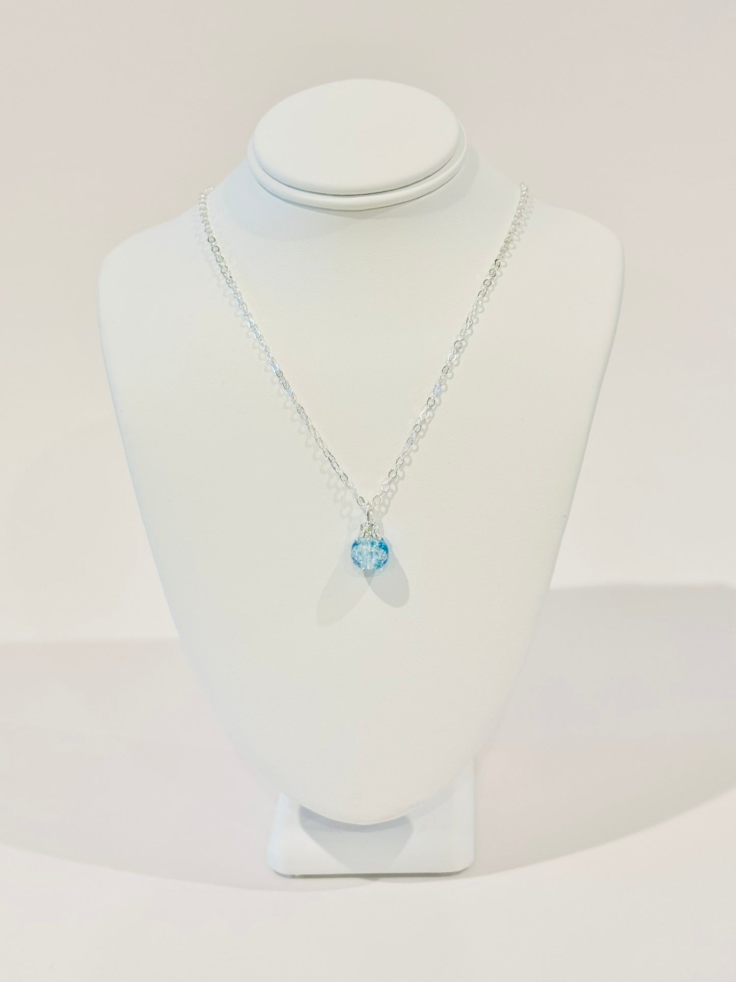 Crackled Glass Charm Necklace