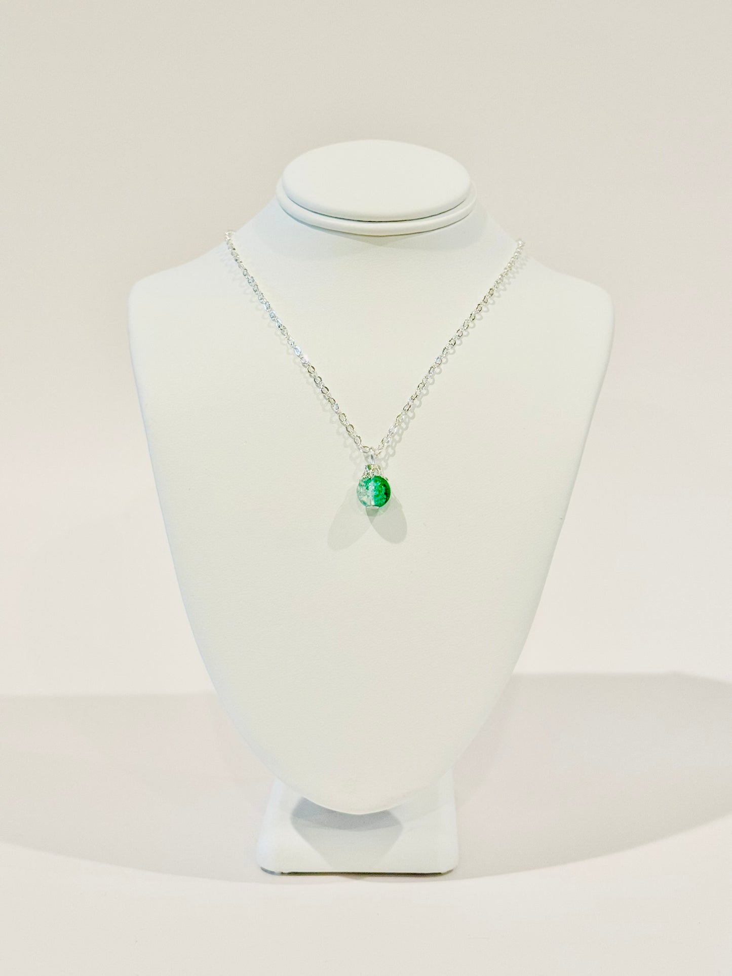 Crackled Glass Charm Necklace