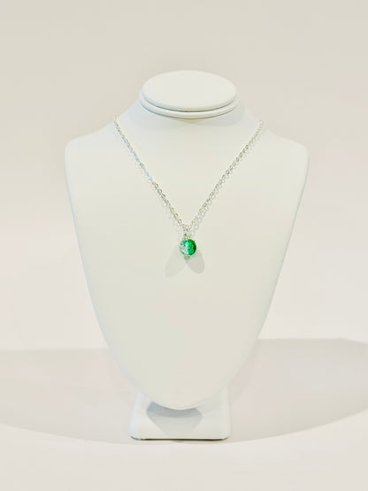 Crackled Glass Charm Necklace