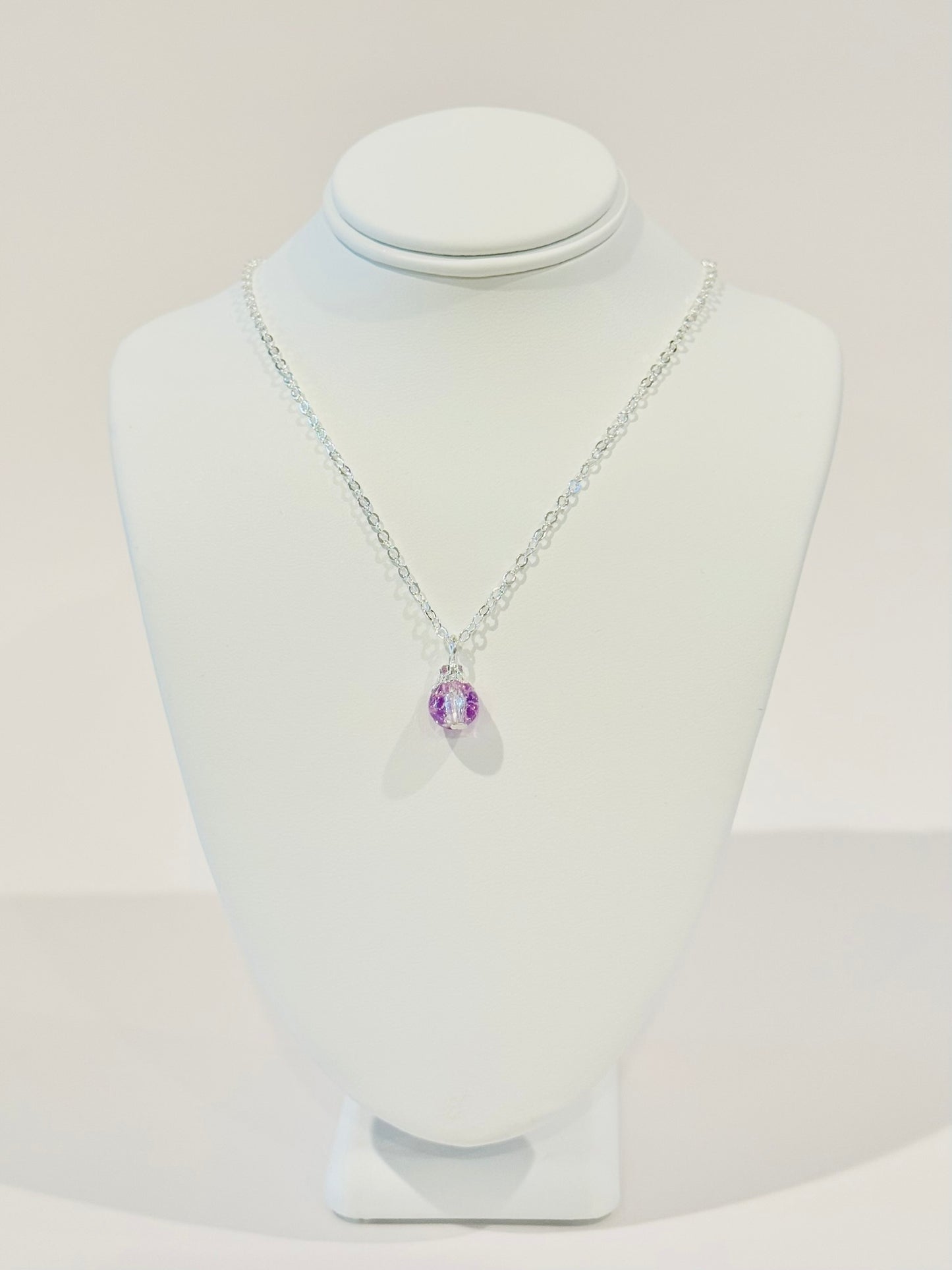 Crackled Glass Charm Necklace