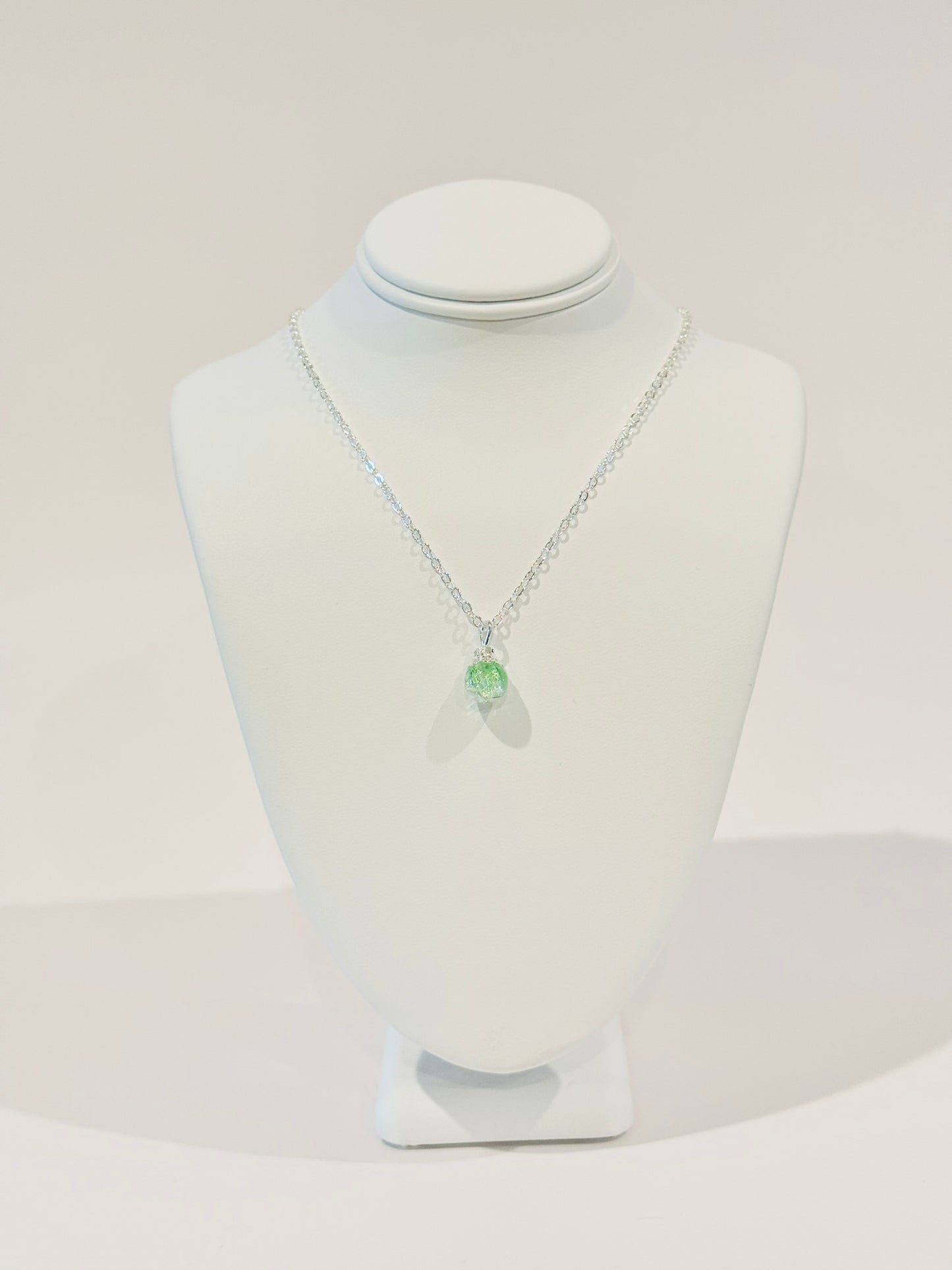 Crackled Glass Charm Necklace