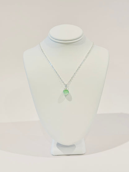 Crackled Glass Charm Necklace