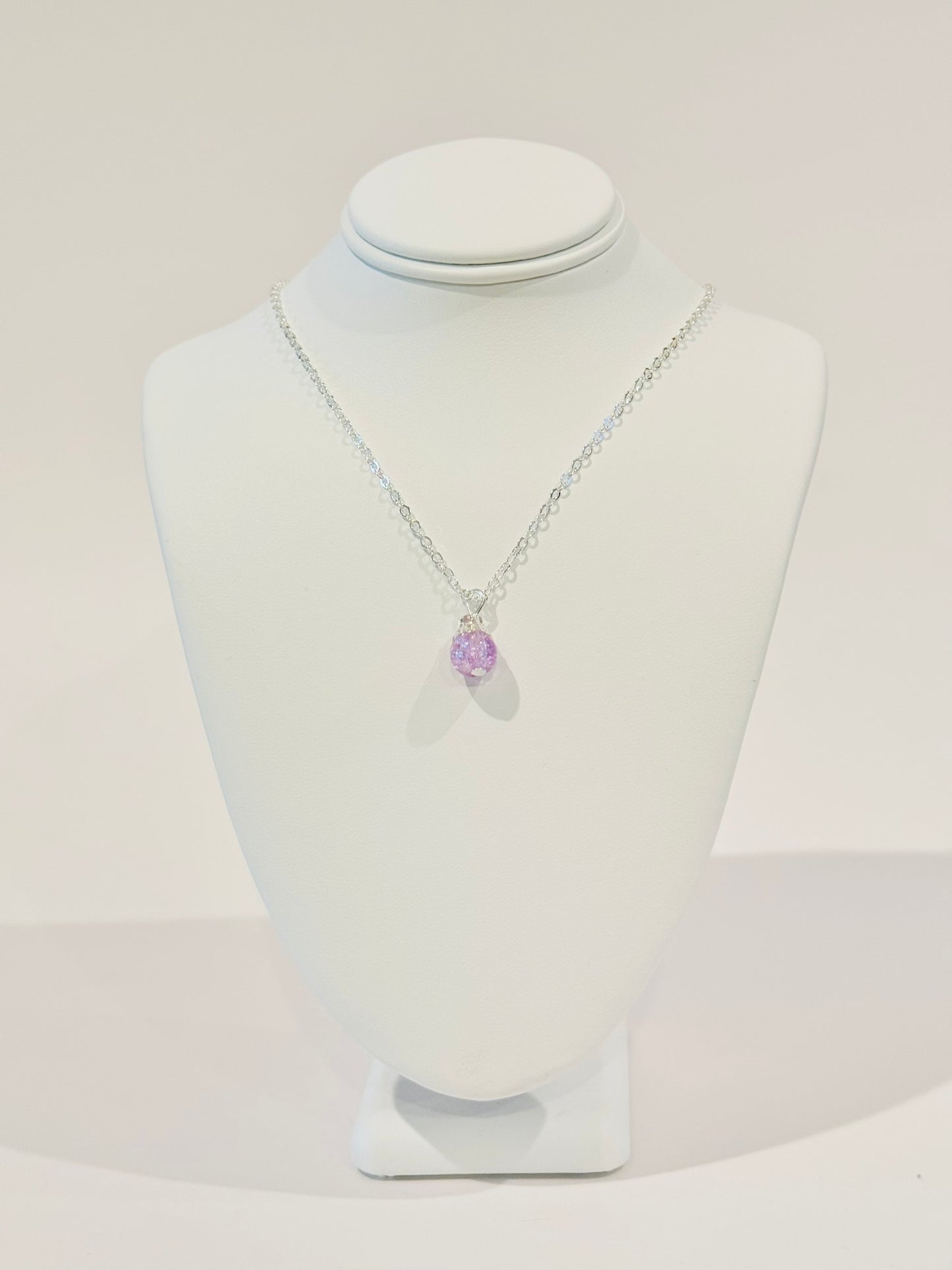 Crackled Glass Charm Necklace