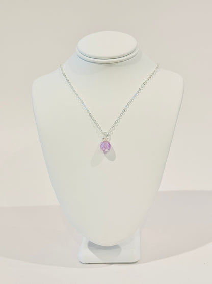 Crackled Glass Charm Necklace
