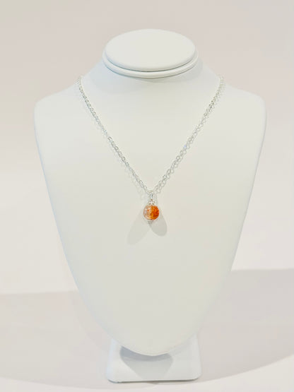 Crackled Glass Charm Necklace