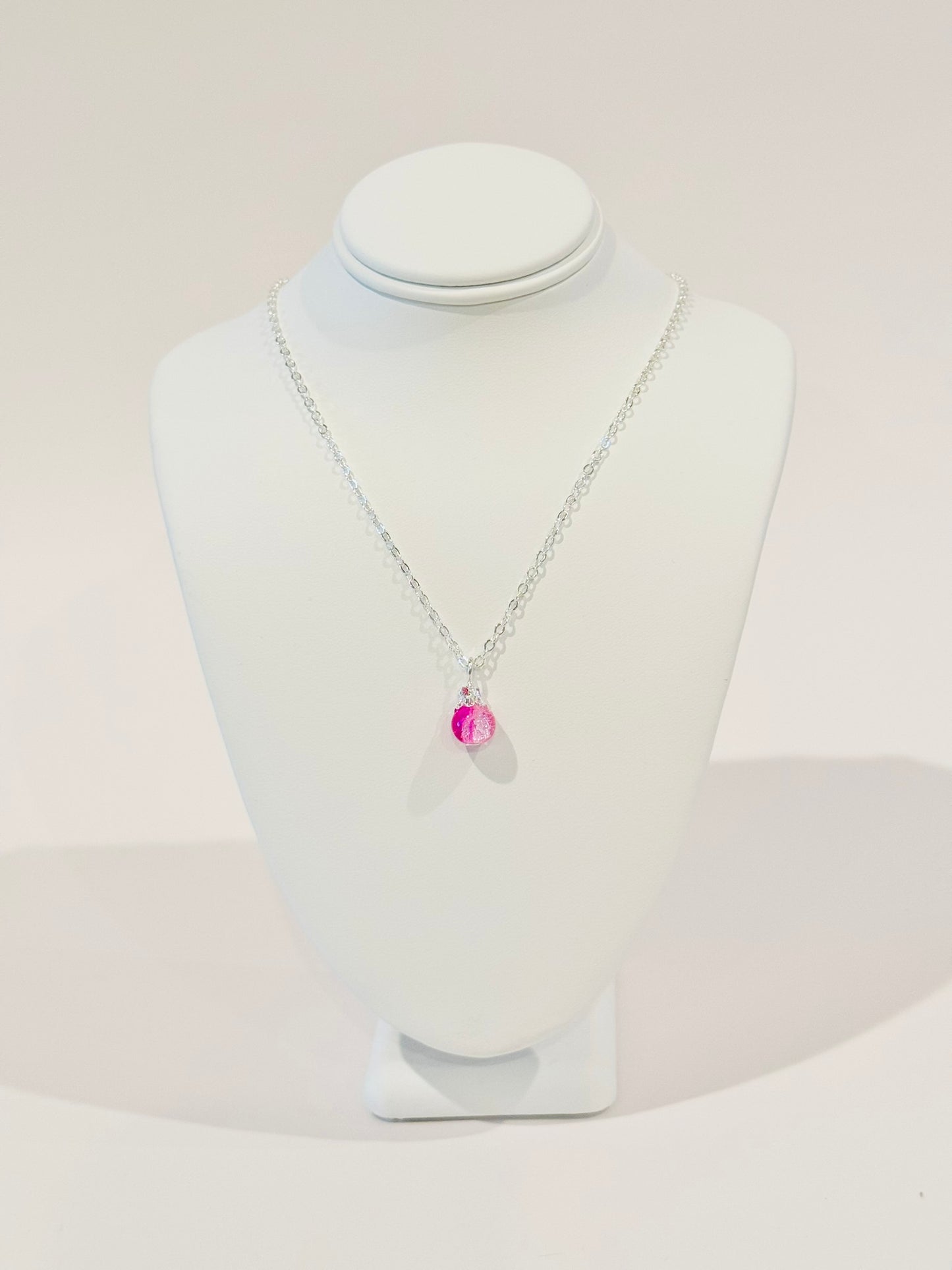 Crackled Glass Charm Necklace