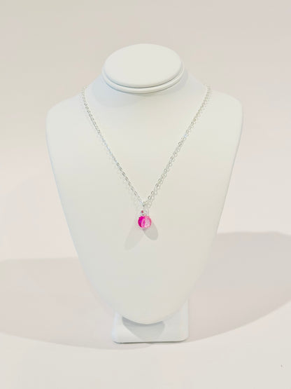 Crackled Glass Charm Necklace