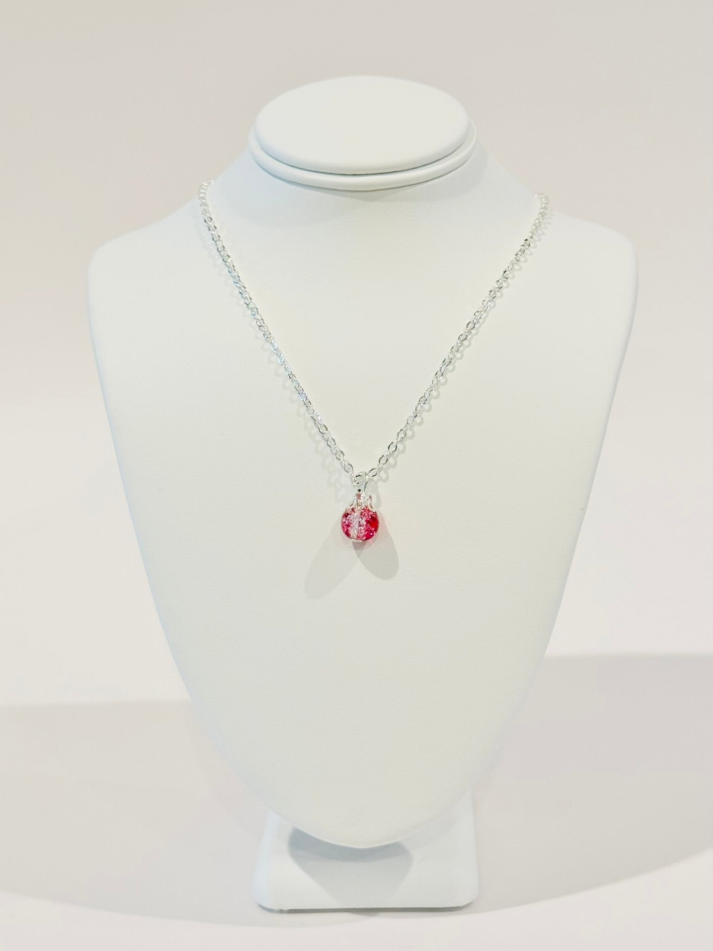 Crackled Glass Charm Necklace