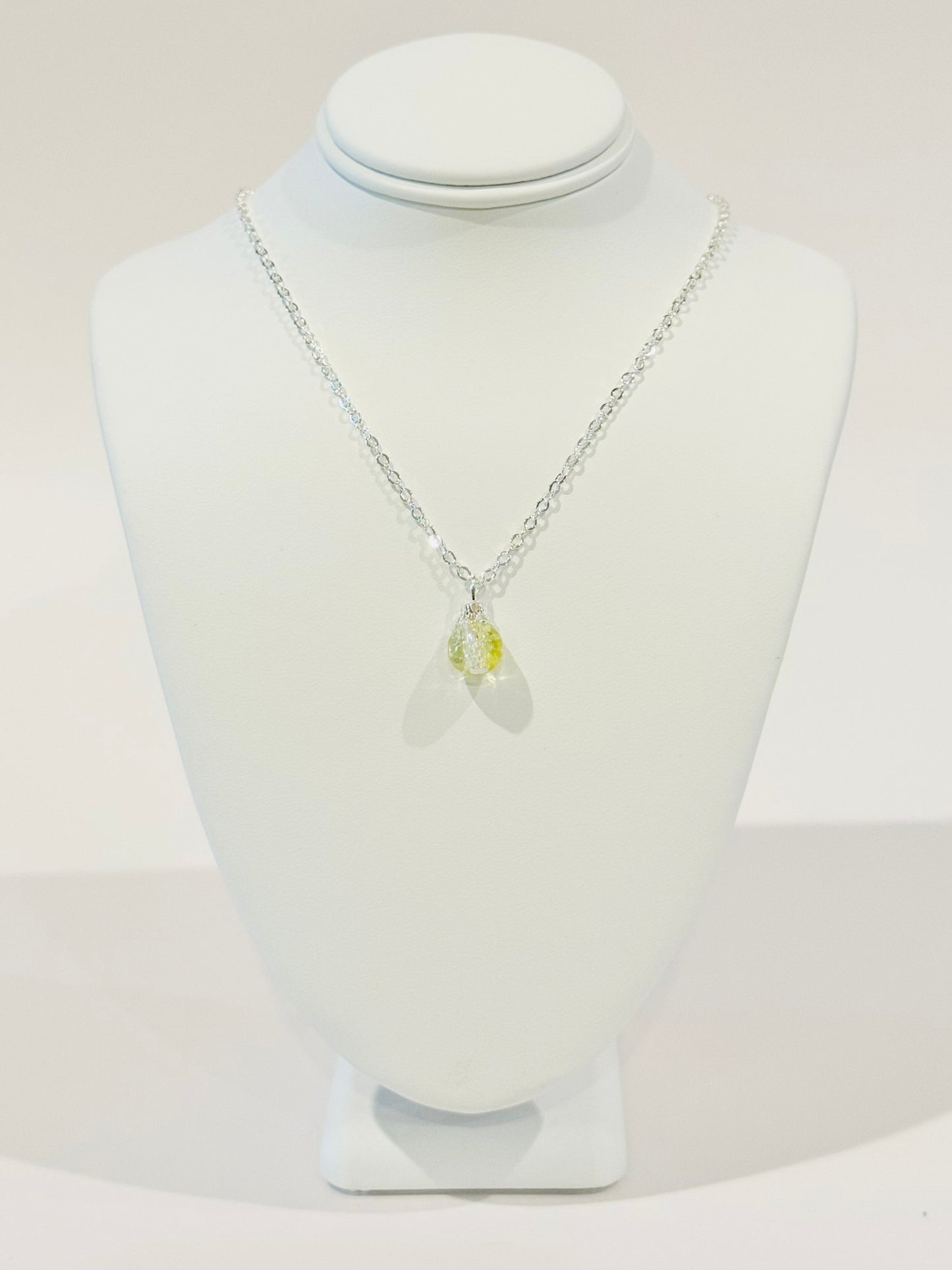 Crackled Glass Charm Necklace