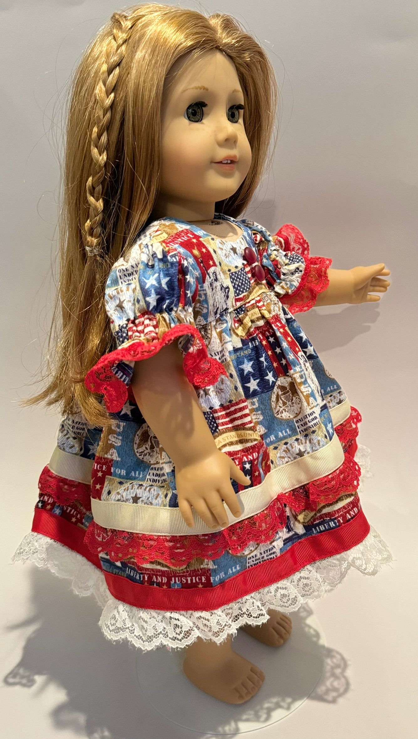 Dress made by Kathleen Saviak: USA Pledge of Allegiance